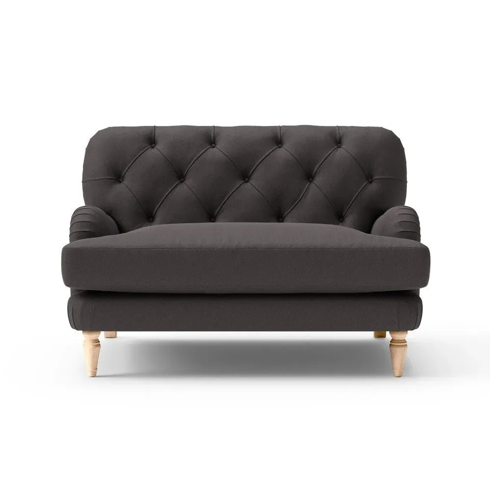 Chadwick Love Seat - Grey Brown, Chunky Cotton image