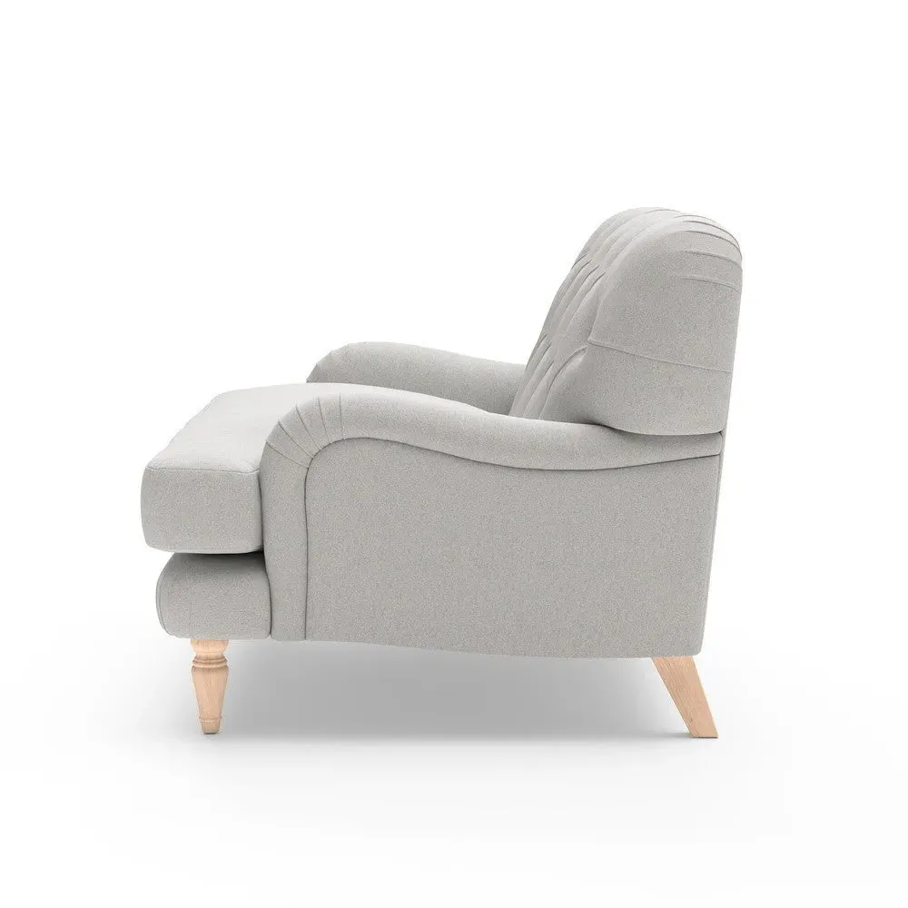 Chadwick Love Seat - Light Grey, Chunky Cotton