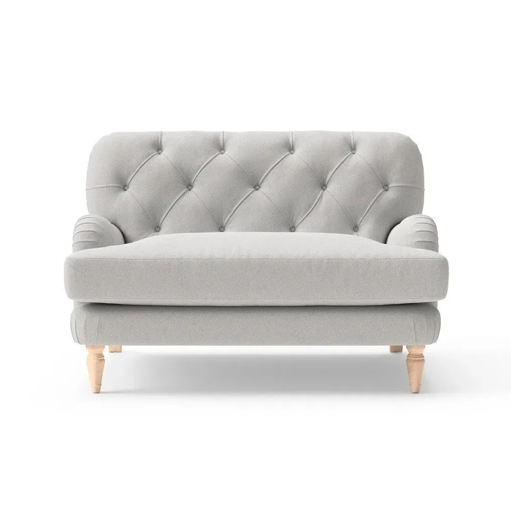 Chadwick Love Seat - Light Grey, Chunky Cotton image