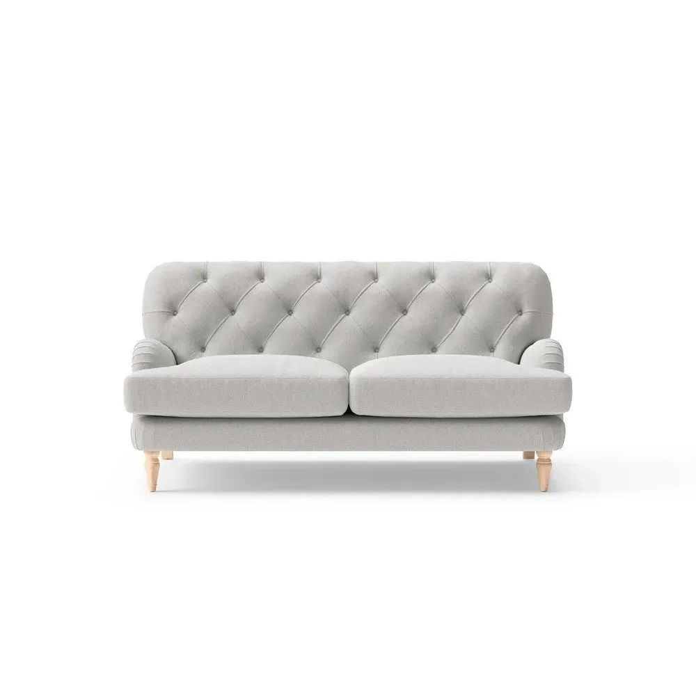 Large 2-Seater Sofa - Light Grey, Chunky Cotton