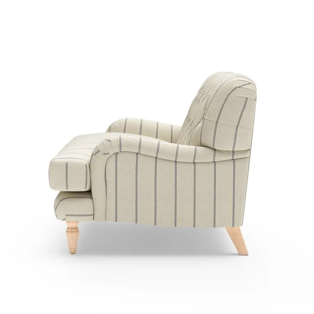 Love Seat - Dark Grey, Compton Stripe