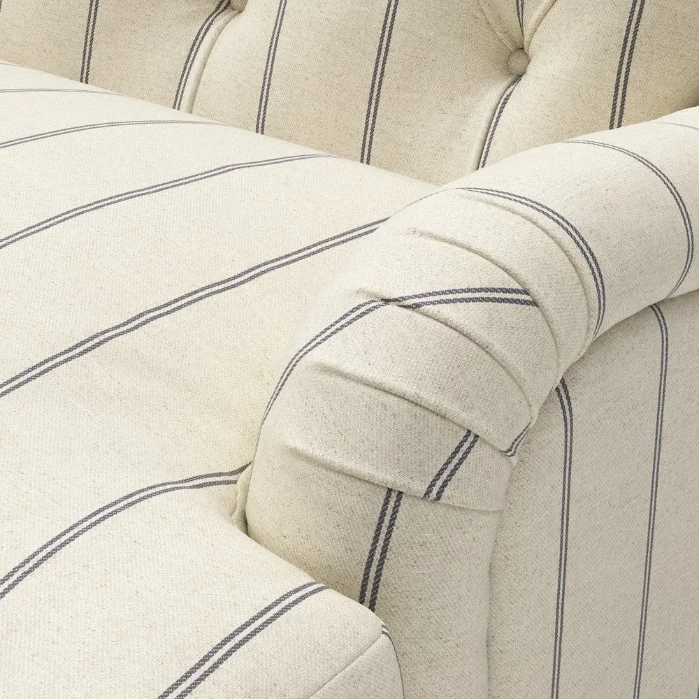 Love Seat - Dark Grey, Compton Stripe