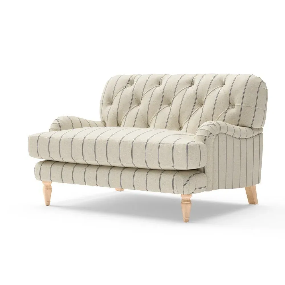 Love Seat - Dark Grey, Compton Stripe