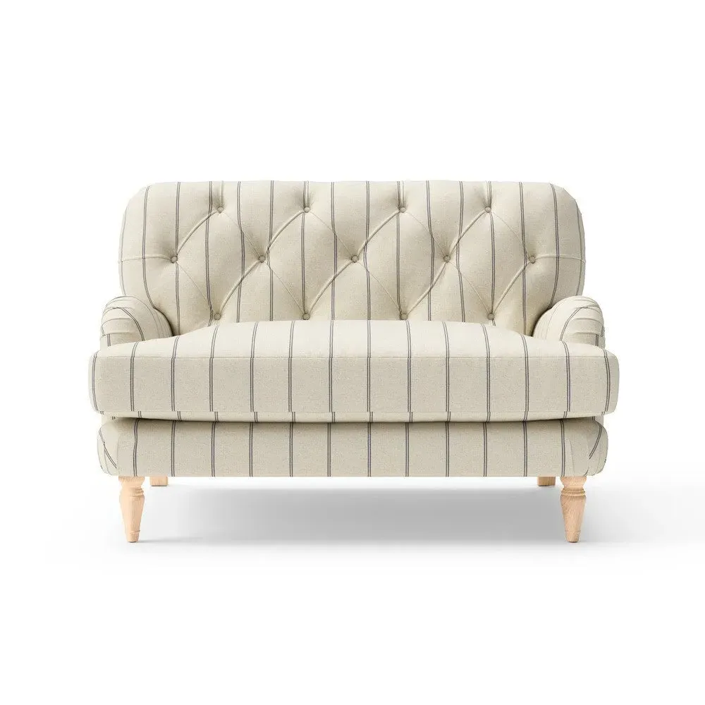 Love Seat - Dark Grey, Compton Stripe