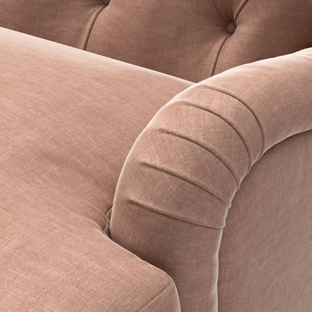 Love Seat - Dusky Rose, Eco Chenille