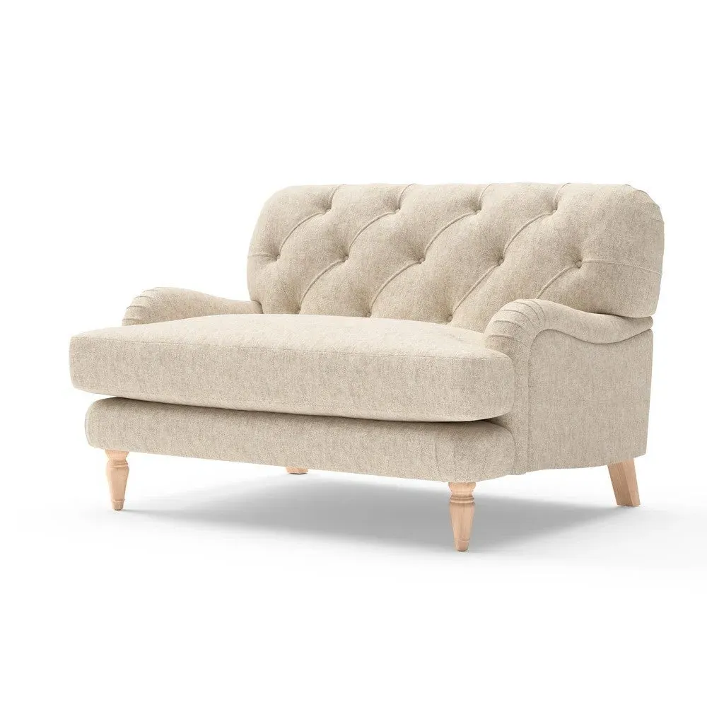 Love Seat - Natural, Aquaclean Oxford