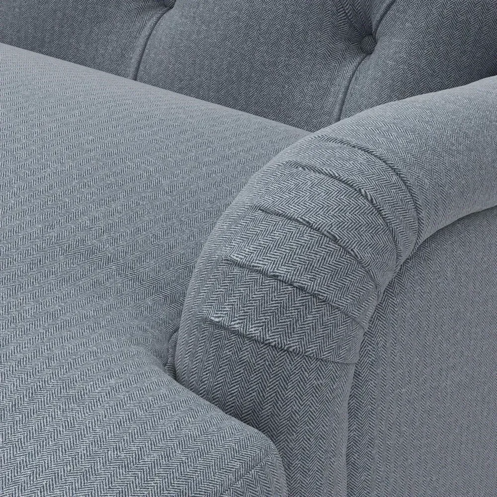 Love Seat - Navy, Eco Herringbone