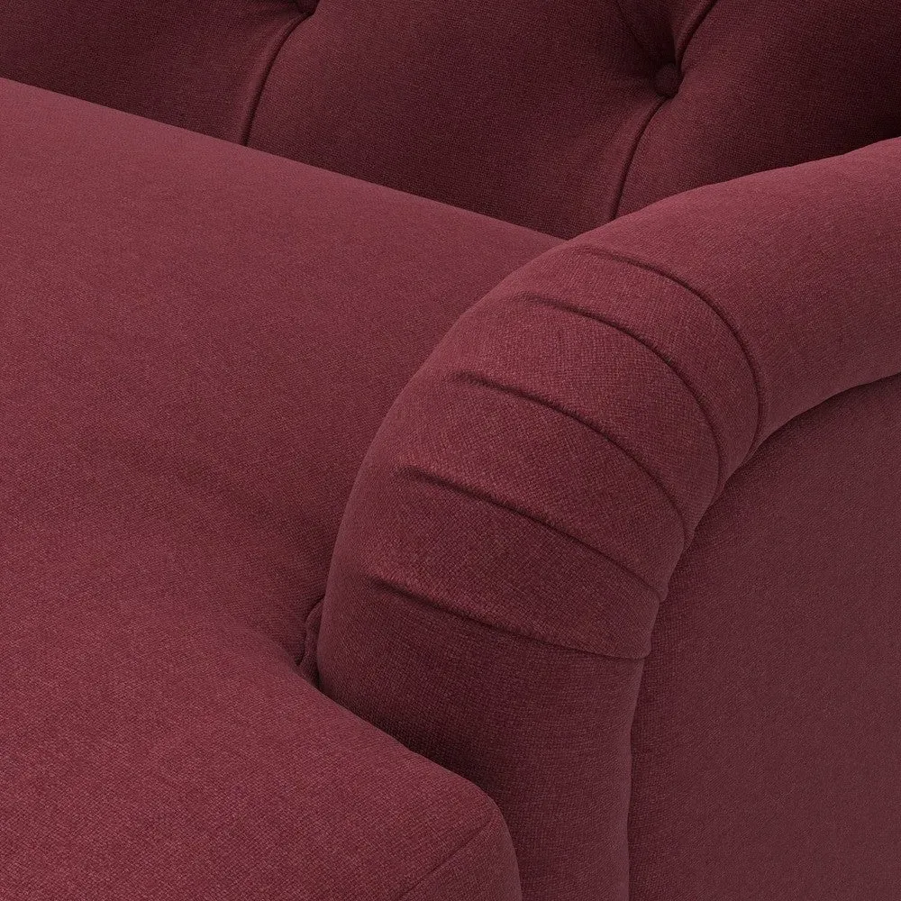 Love Seat - Red, Linen Mix