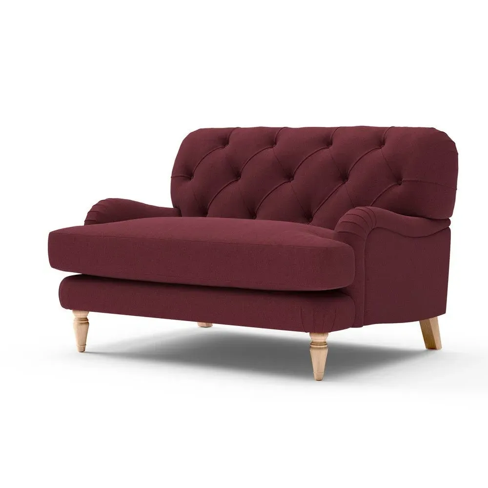 Love Seat - Red, Linen Mix