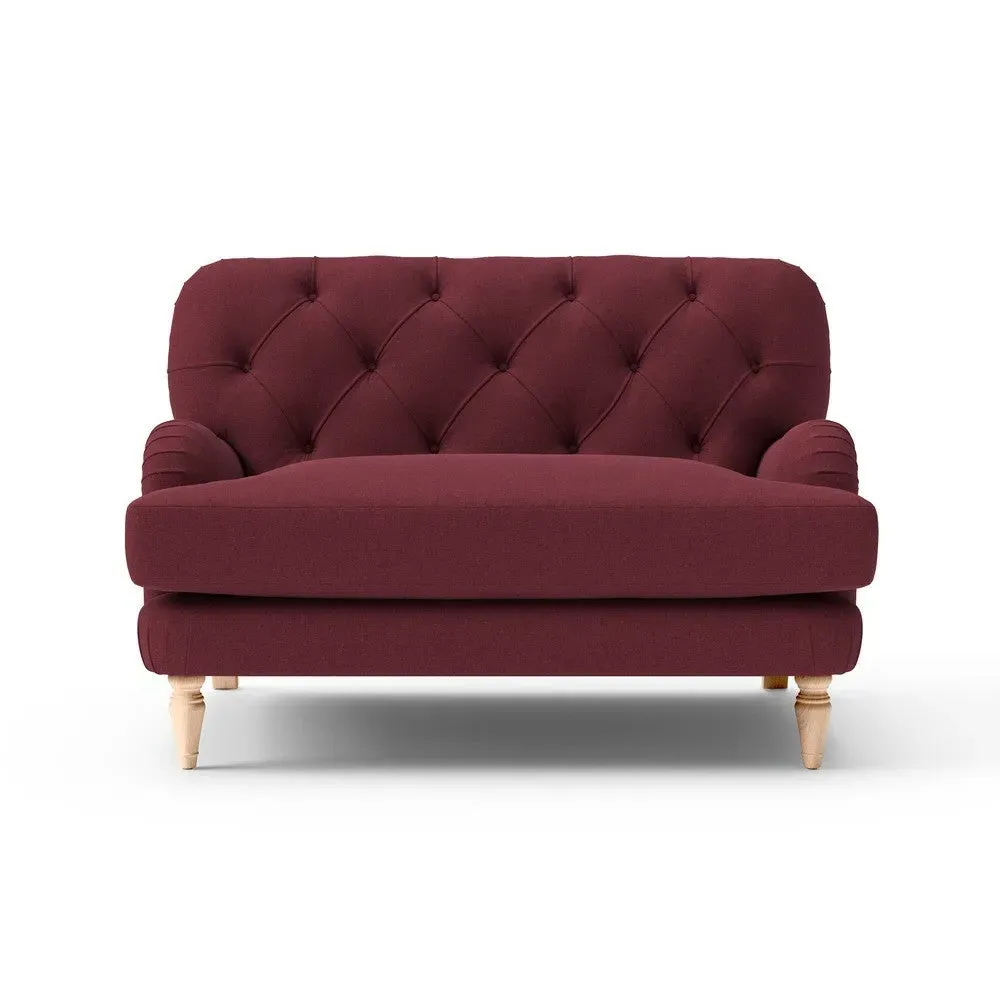 Love Seat - Red, Linen Mix