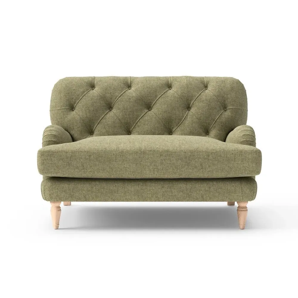 Love Seat - Sage Green, Aquaclean Oxford