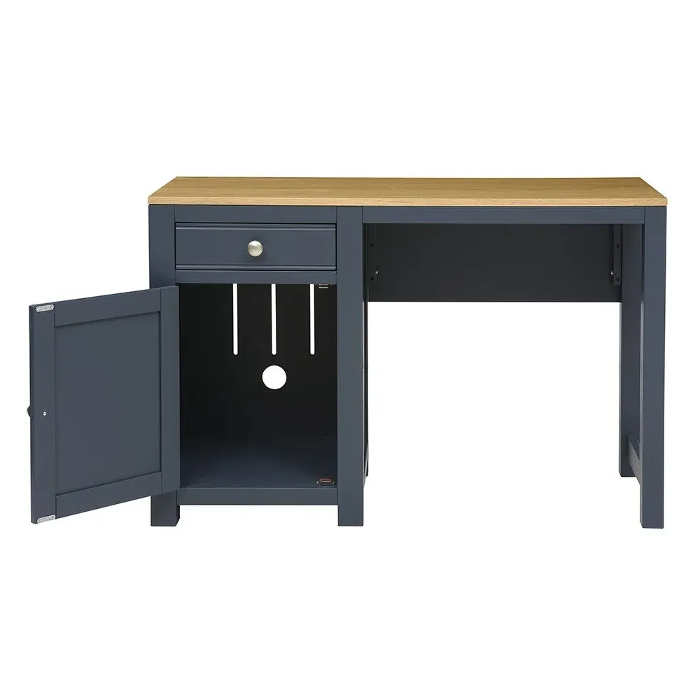 Chalford Single Pedestal Desk with Storage - Inky Blue