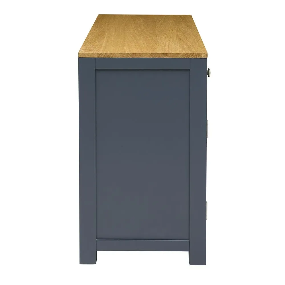 Chalford Single Pedestal Desk with Storage - Inky Blue