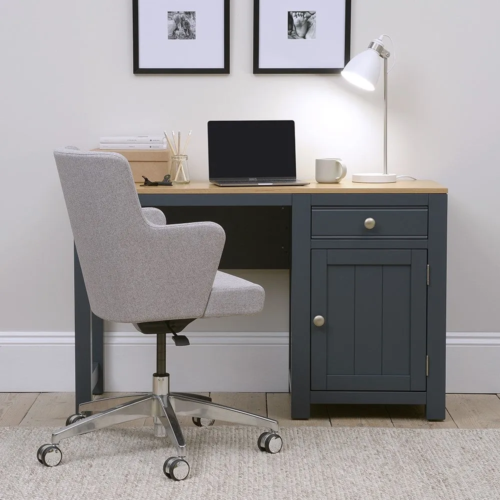 Chalford Single Pedestal Desk with Storage - Inky Blue