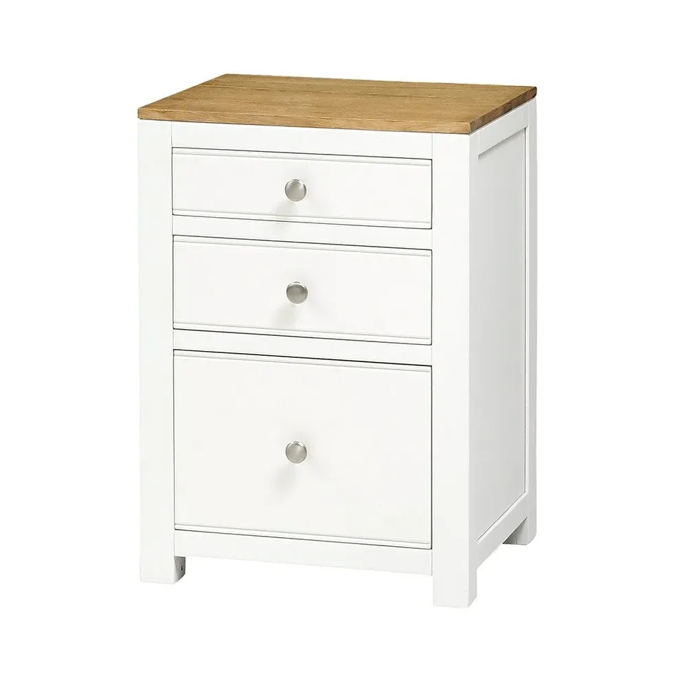 Chalford Corner Desk with Topper and Filing Cabinet - White
