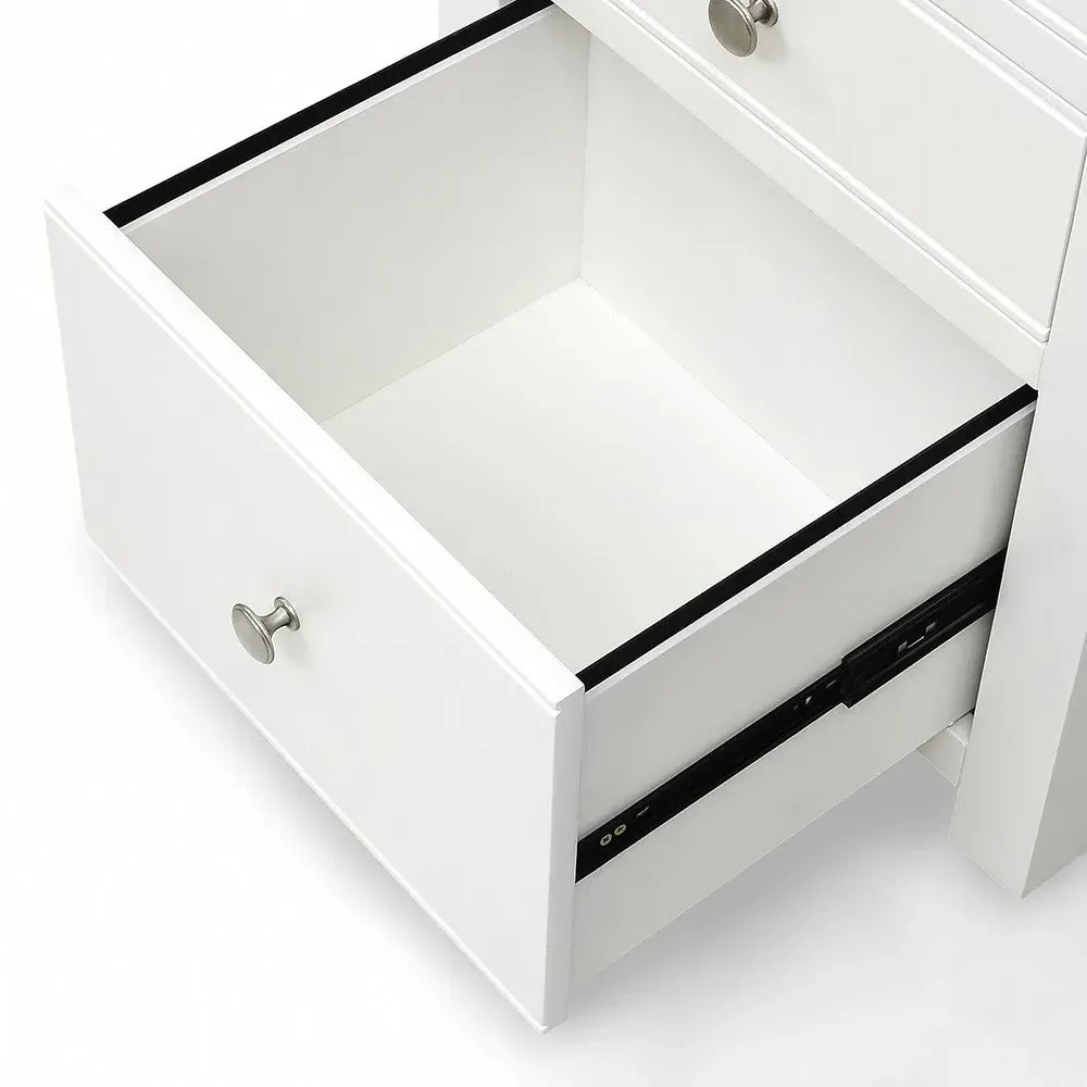 Chalford Corner Desk with Topper and Filing Cabinet - White