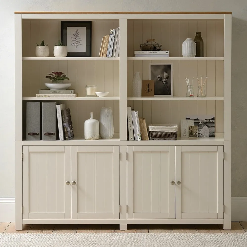 Chalford Library Cabinet with Storage - Warm White