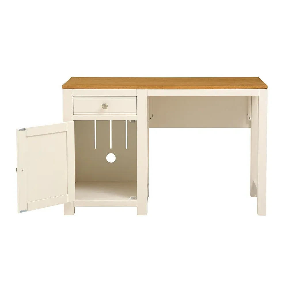 Chalford Single Pedestal Desk - Warm White