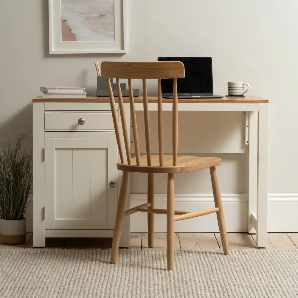 Chalford Single Pedestal Desk - Warm White
