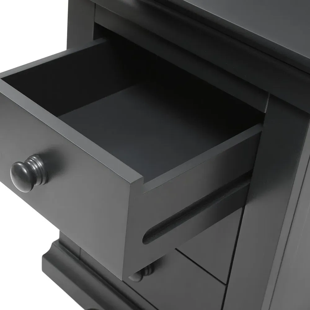 3 Drawer Bedside Table - Dusky Black