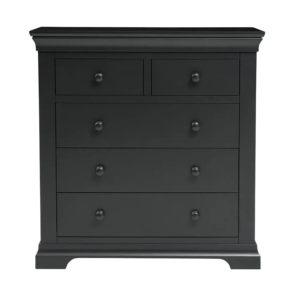 Chantilly 5 Drawer Chest - Black