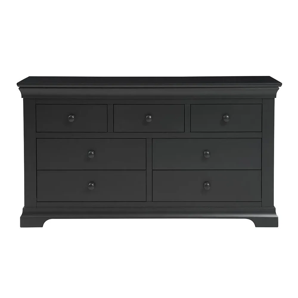 Chantilly 7 Drawer Wide Chest - Black