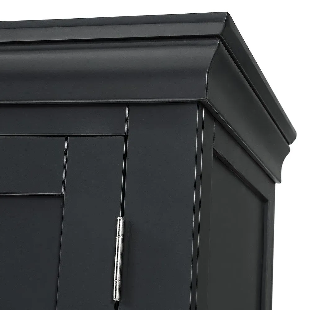 Chantilly Double Wardrobe Bedroom Set - Black