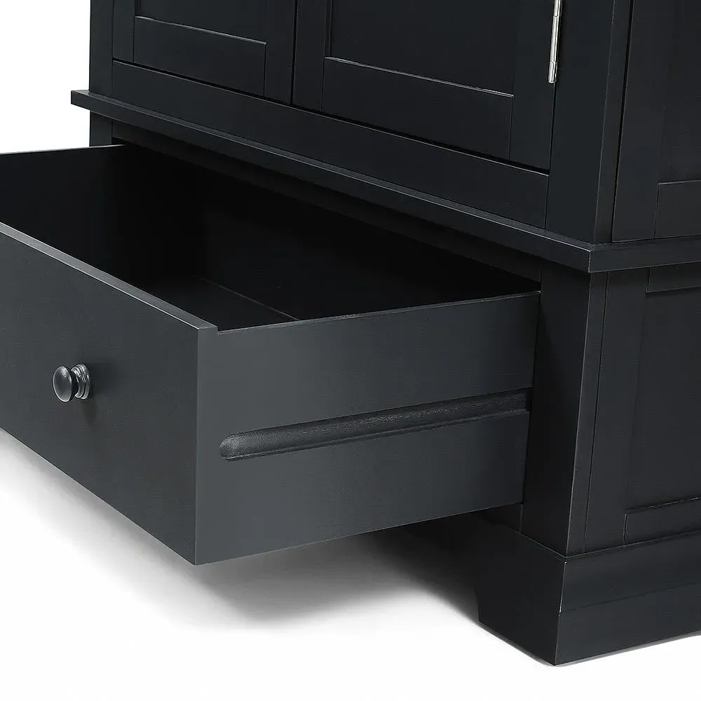 Chantilly Double Wardrobe Bedroom Set - Black