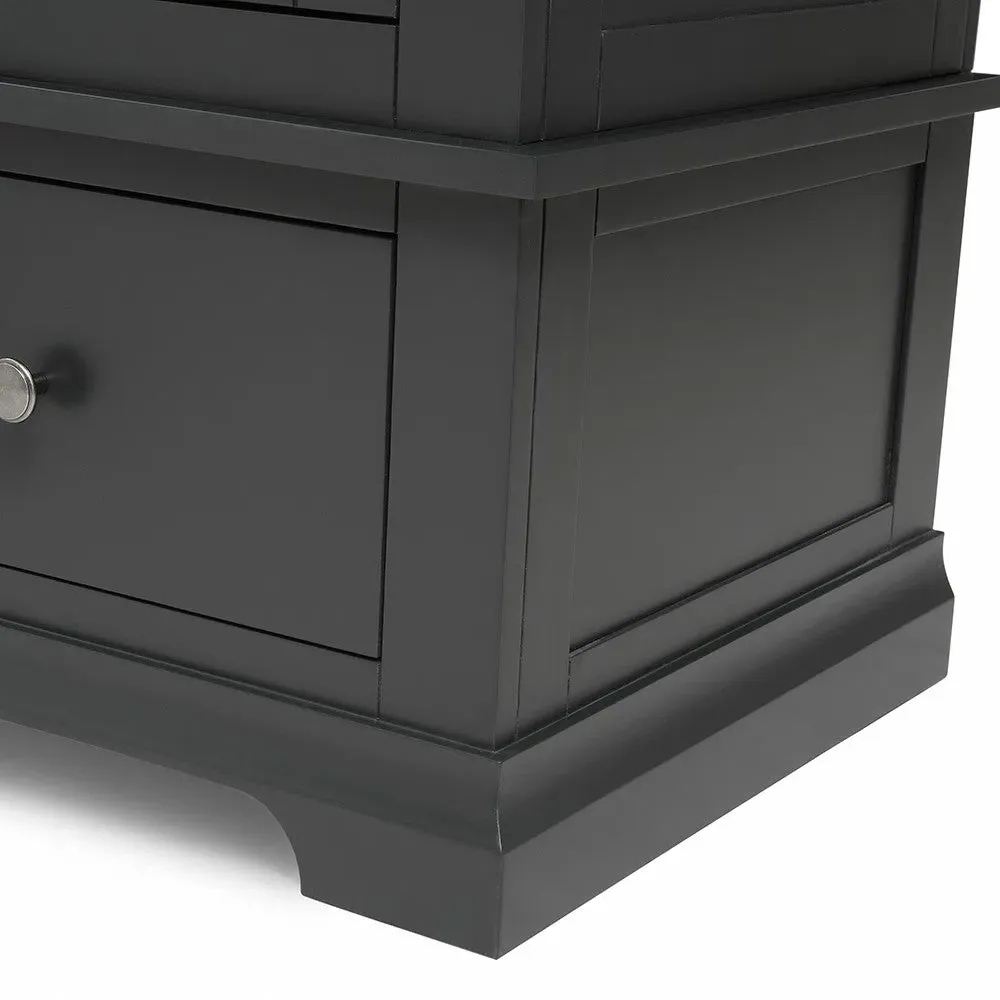 Chantilly Double Wardrobe with Drawer - Dusky Black