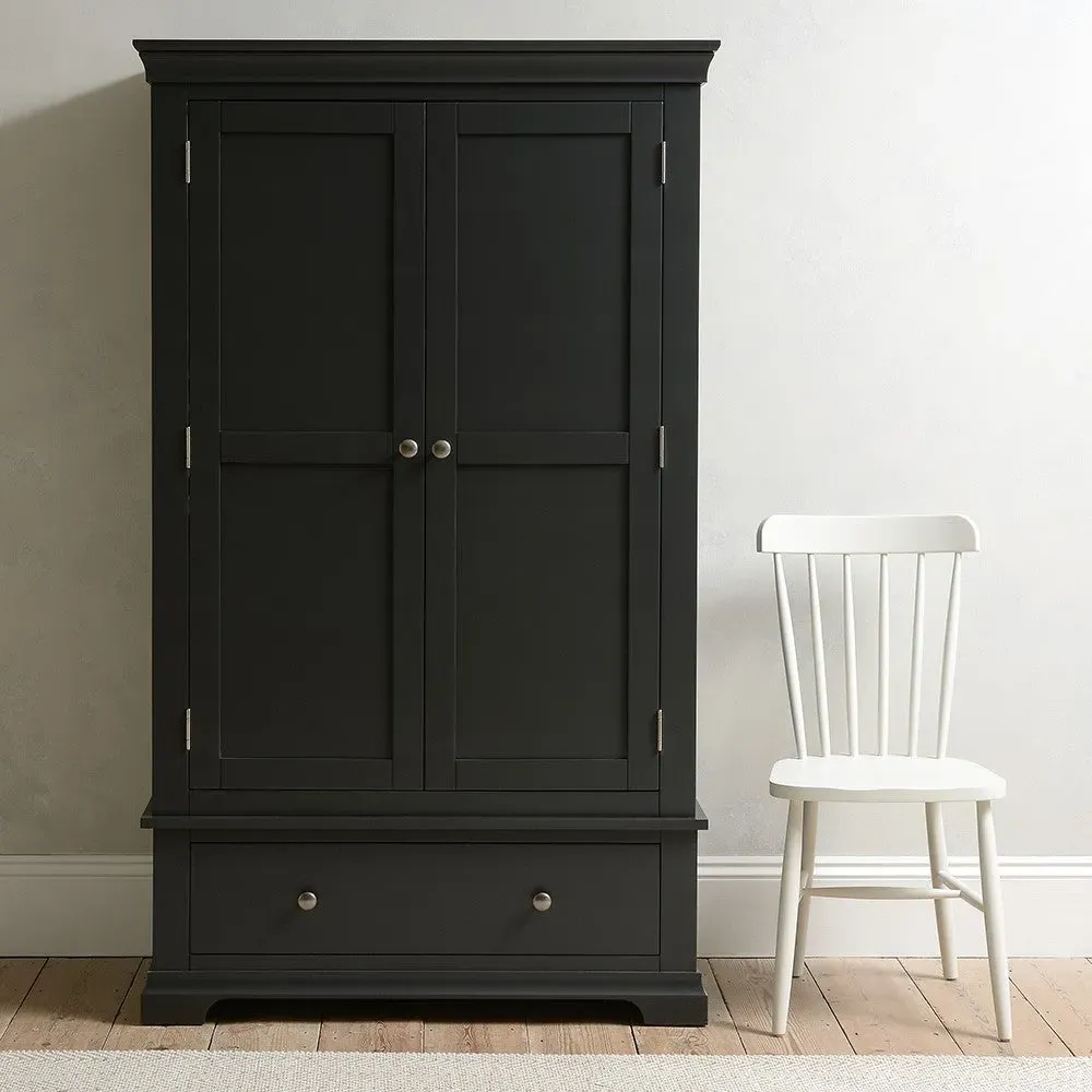 Chantilly Double Wardrobe with Drawer - Dusky Black image