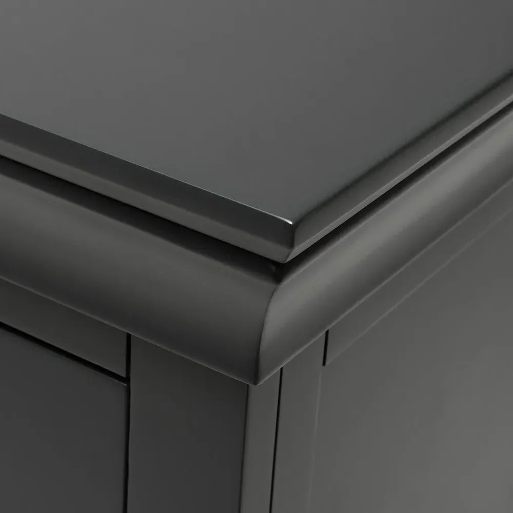 Chantilly Dressing Table with 6 Drawers - Dusky Black