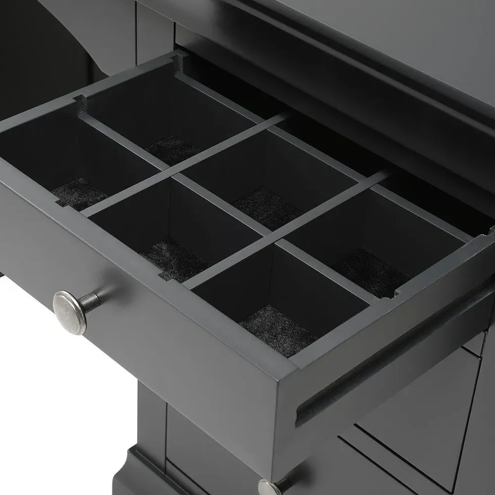 Chantilly Dressing Table with 6 Drawers - Dusky Black