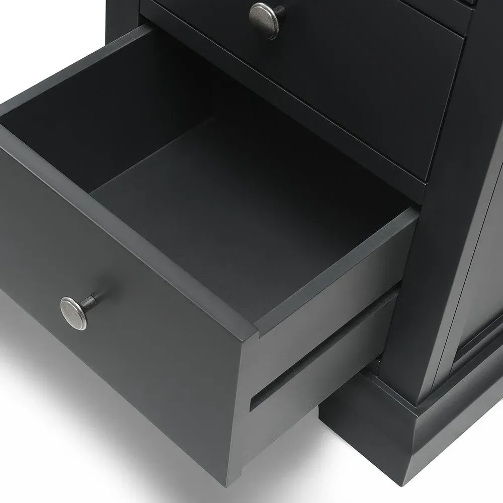 Chantilly Dressing Table with 6 Drawers - Dusky Black
