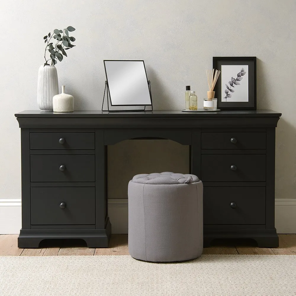 Chantilly Dressing Table with 6 Drawers - Dusky Black image