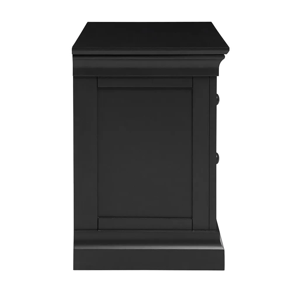 Chantilly Large 2 Drawer Bedside Table - Black