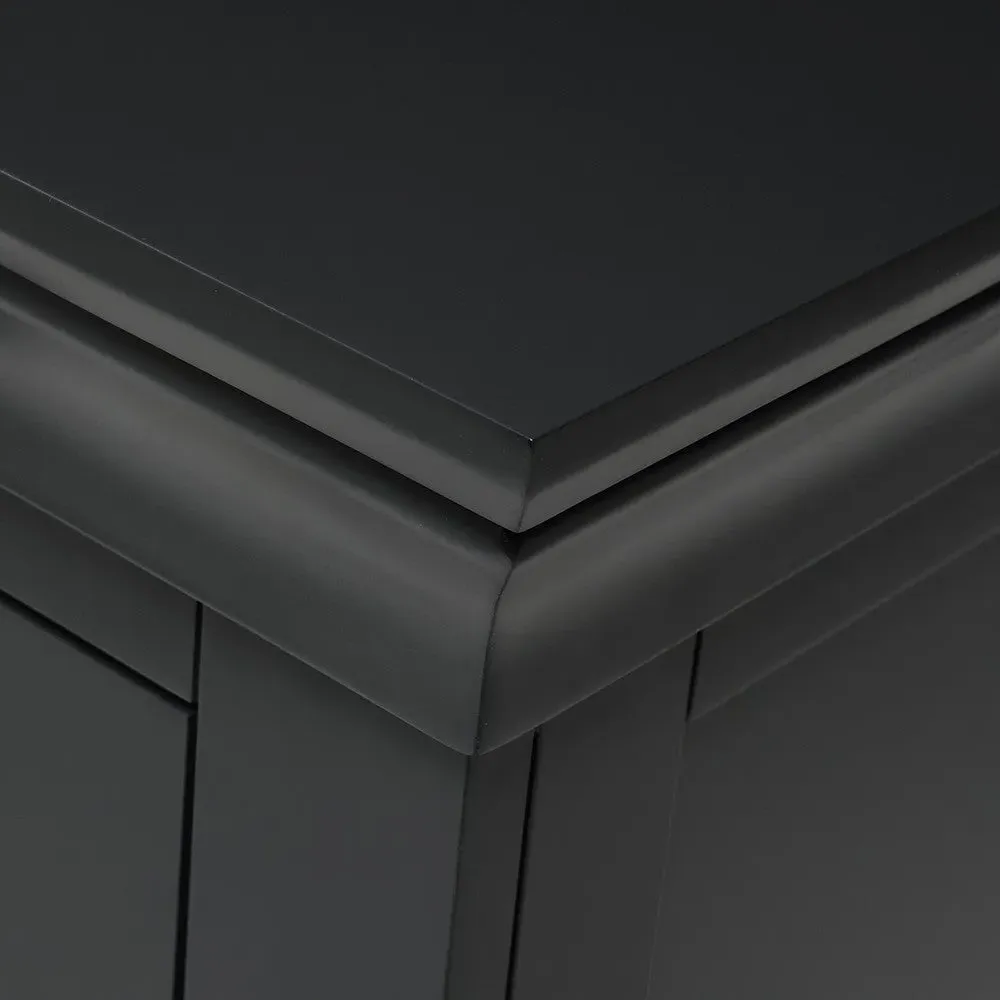 Chantilly Large 2 Drawer Bedside Table - Black