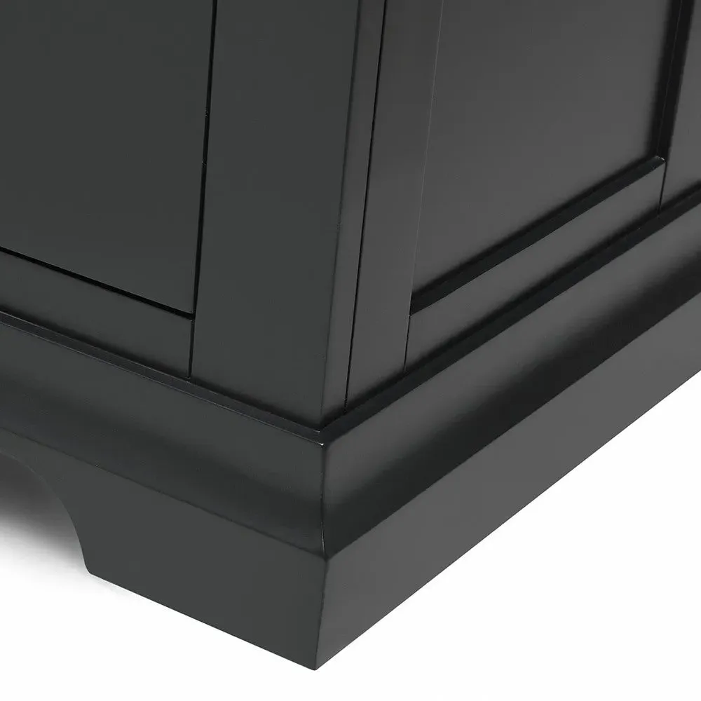 Chantilly Large 2 Drawer Bedside Table - Black