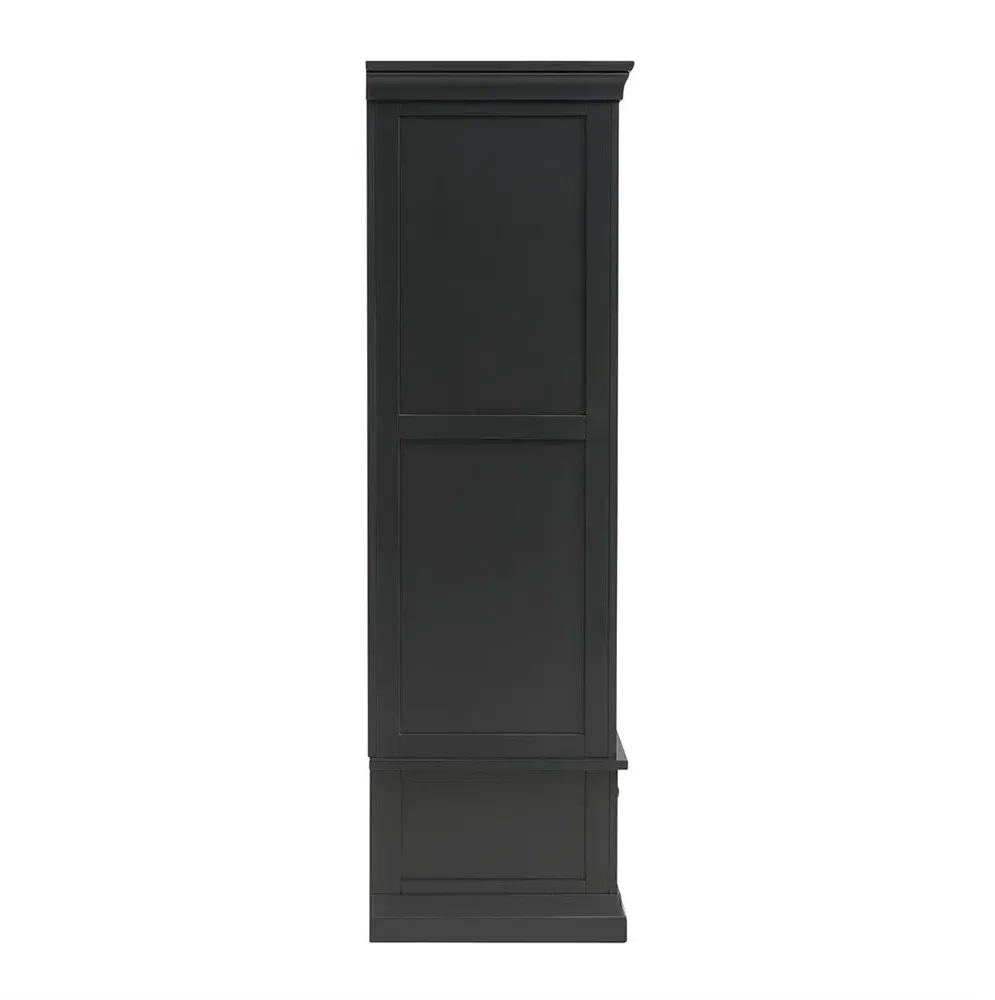 Chantilly Triple Wardrobe with Drawers - Black
