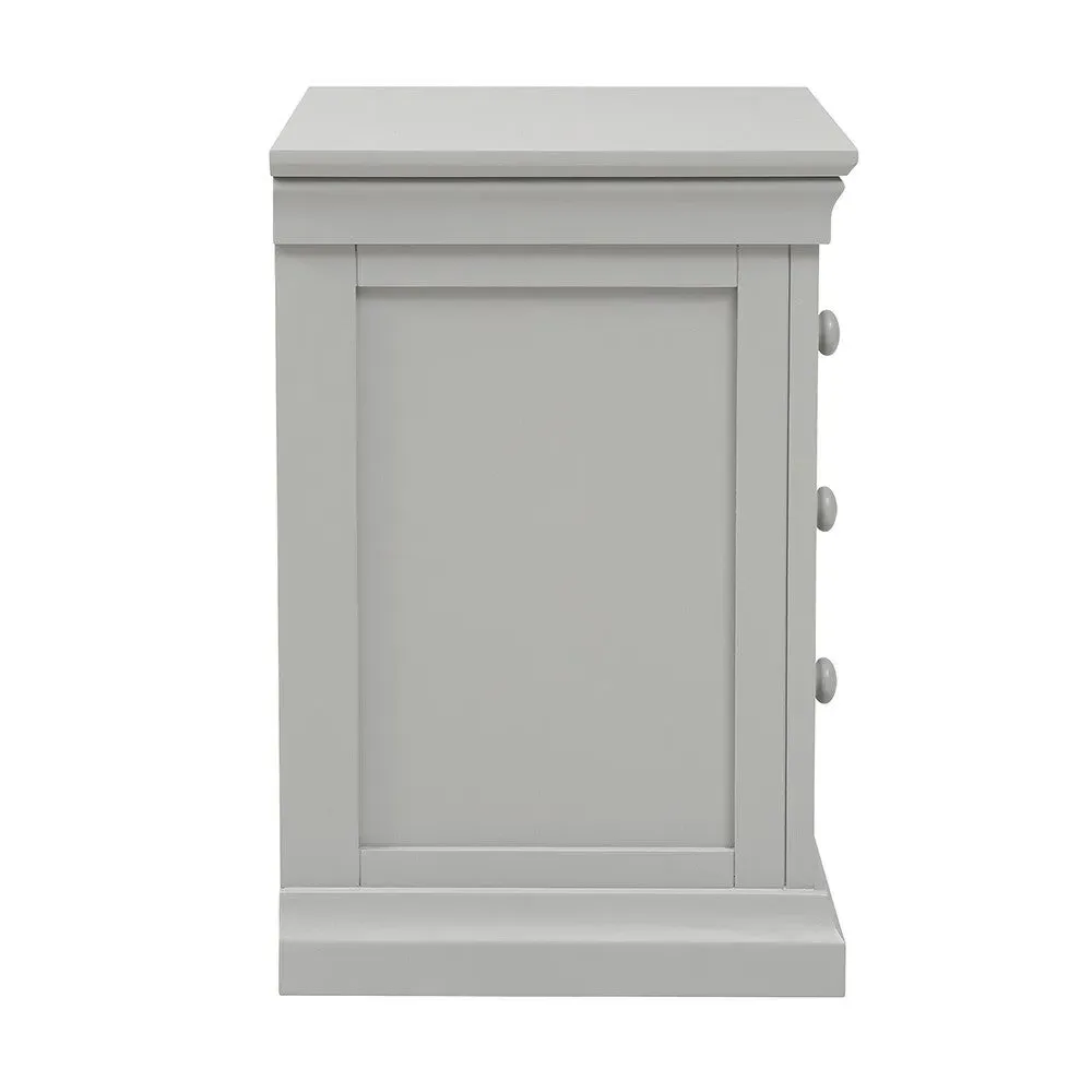 3 Drawer Bedside Table - Pebble Grey