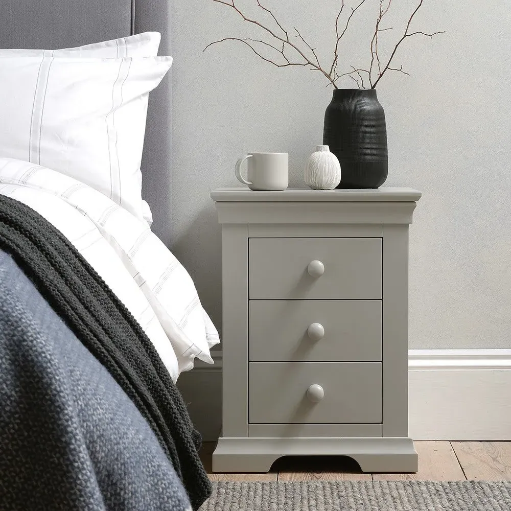 3 Drawer Bedside Table - Pebble Grey image