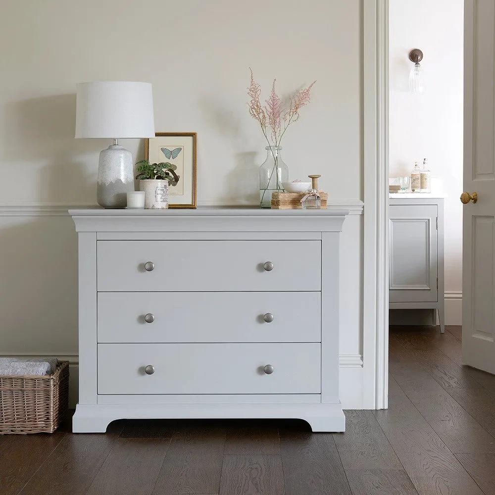 Chantilly 3 Drawer Petite Chest - Pebble Grey