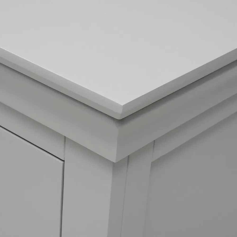 Chantilly Large 2 Drawer Bedside Table - Pebble Grey