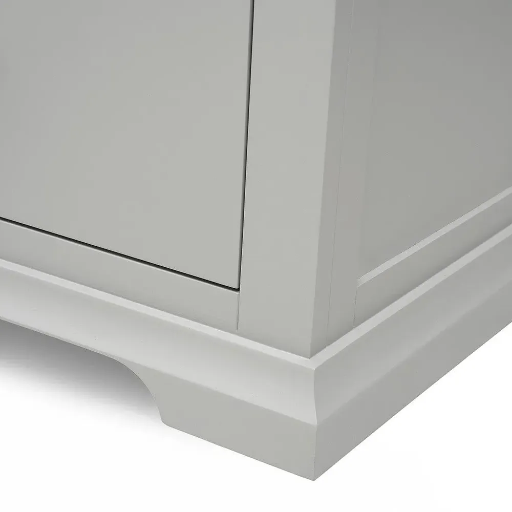 Chantilly Large 2 Drawer Bedside Table - Pebble Grey