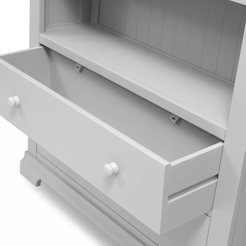 Chantilly Large Bookcase with Drawers - Pebble Grey