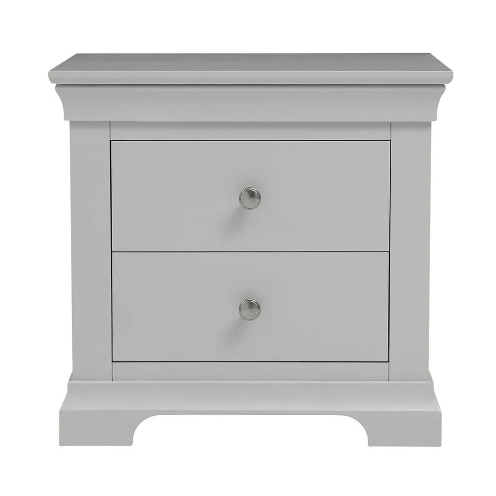 Chantilly Set of 2 Bedside Tables - Pebble Grey
