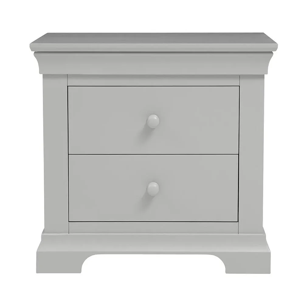 Chantilly Set of 2 Bedside Tables - Pebble Grey