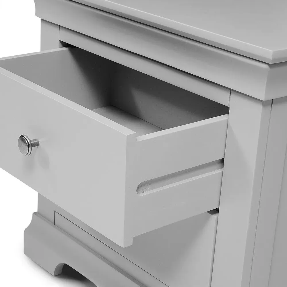 Chantilly Set of 2 Bedside Tables - Pebble Grey