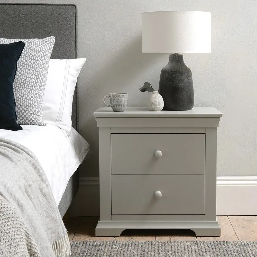 Chantilly Set of 2 Bedside Tables - Pebble Grey image