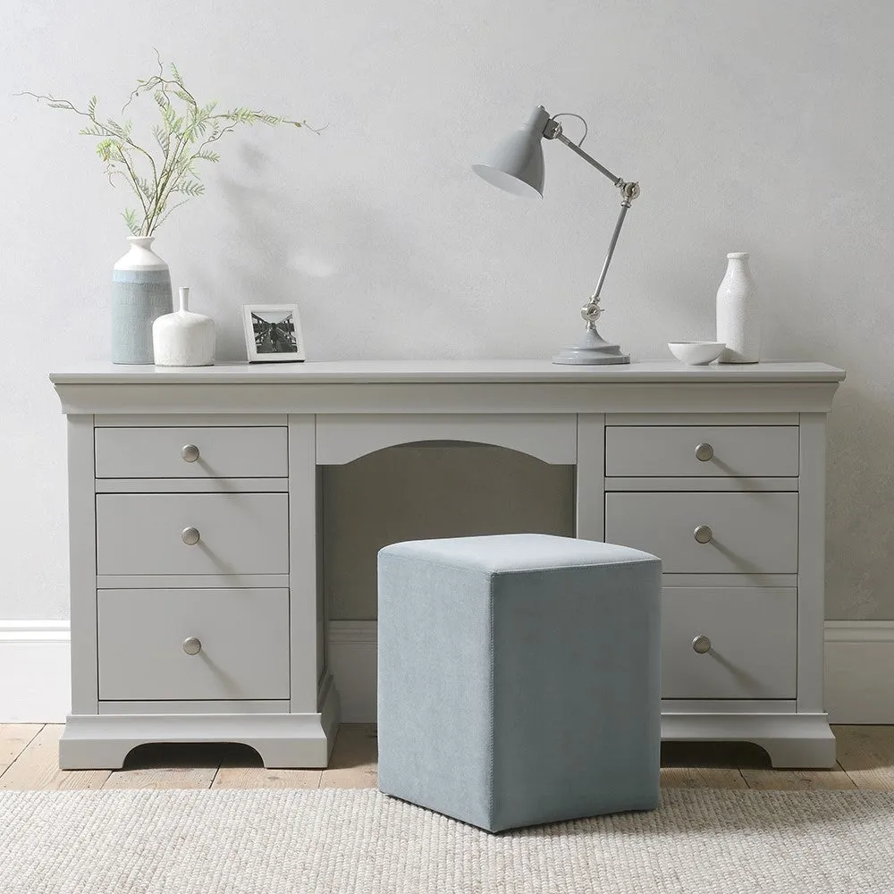Double Pedestal Dressing Table - Pebble Grey