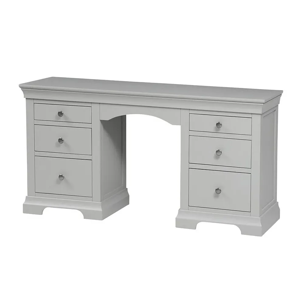 Double Pedestal Dressing Table - Pebble Grey image